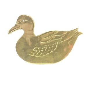 VINTAGE brass duck trivet 9”